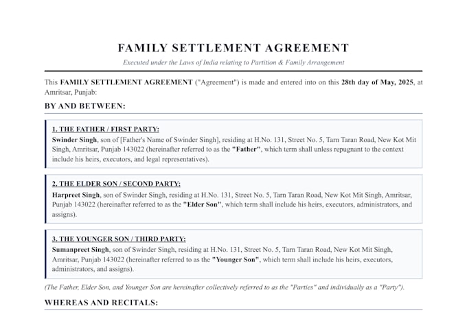 draft legally binding contracts and agreements
